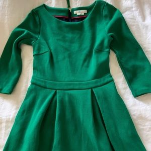 Boden Irene point knit fit flare midi green dress